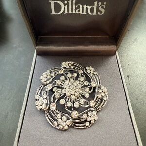 Dillard's Silver Crystal Brooch